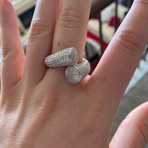 LaFonne Sterling Silver simulated diamond ring, 7.